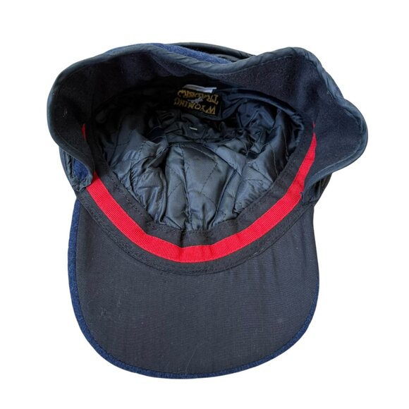 Wyoming Traders Mackenzie Wool Hat Reversible Ear Flaps Australian Navy Sz 7 1/2 - Picture 6 of 9